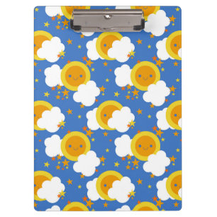 Falln Kawaii Moon, Stars, Sunshine Clipboard