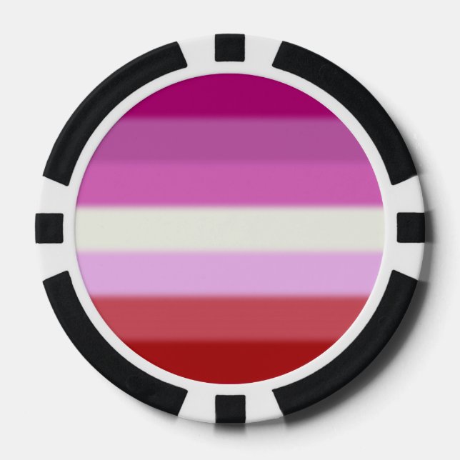 Falln Lesbian Pride Flag Poker Chips (Front)
