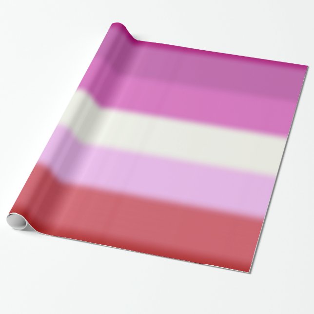 Falln Lesbian Pride Flag Wrapping Paper (Unrolled)