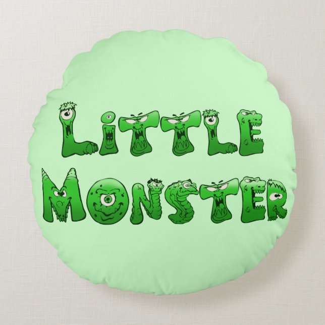 Falln Little Monster Round Pillow (Front)