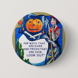 Falln Look Out Halloween Time 2 Inch Round Button