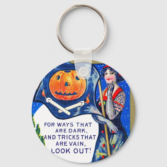 Falln Look Out Halloween Time Keychain (Front)