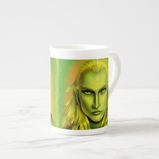 Falln Male Forest Elf Bone China Mug (Front Right)