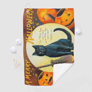 Falln Merry Halloween Cat Golf Towel