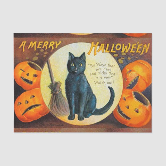 Falln Merry Halloween Cat Tissue Paper (Front)