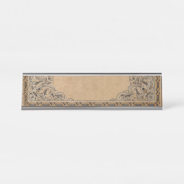 Falln Old Knotwork Paper Desk Name Plate (Front)