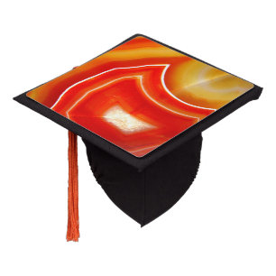 Falln Orange Agate Graduation Cap Topper