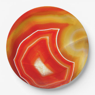 Falln Orange Agate Paper Plate