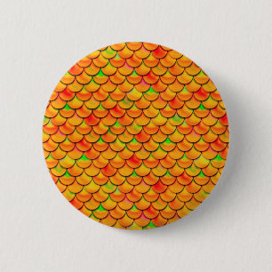 Falln Orange and Green Scales 2 Inch Round Button