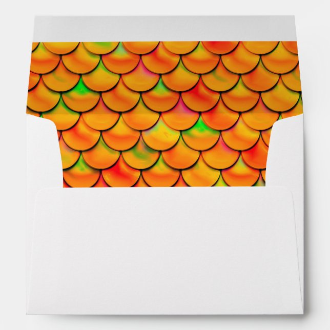 Falln Orange and Green Scales Envelope (Back (Bottom))