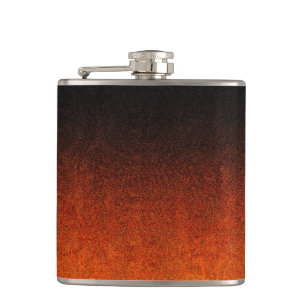 Falln Orange & Black Glitter Gradient Hip Flask
