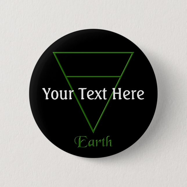 Falln Pagan Earth Element Symbol 2 Inch Round Button (Front)