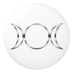 Falln Pagan Triple Goddess Symbol Ceramic Knob