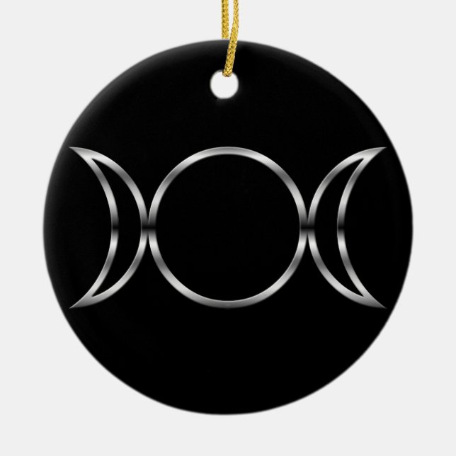 Falln Pagan Triple Goddess Symbol Ceramic Ornament (Front)