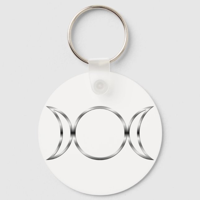 Falln Pagan Triple Goddess Symbol Keychain (Front)