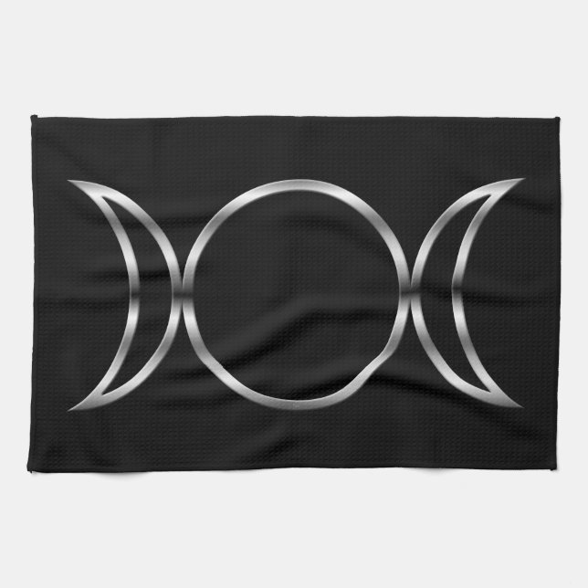 Falln Pagan Triple Goddess Symbol Kitchen Towel (Horizontal)