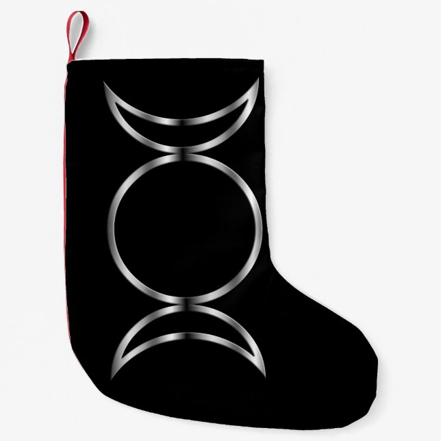 Falln Pagan Triple Goddess Symbol Small Christmas Stocking (Front)