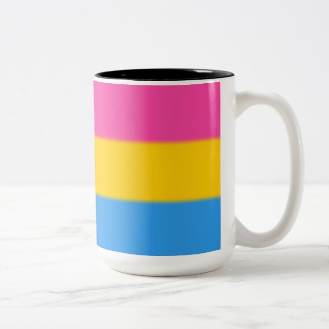 Falln Pansexual Pride Flag Two-Tone Coffee Mug (Right)