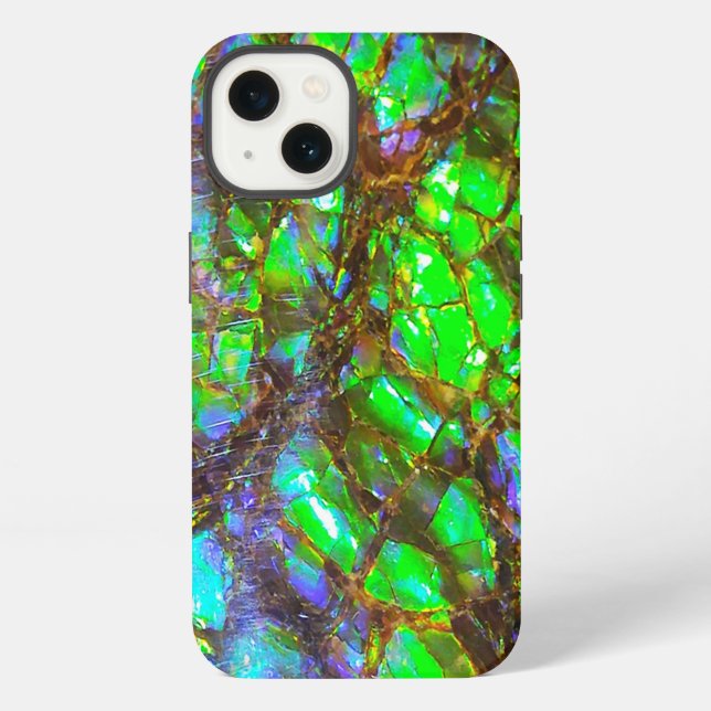 Falln Peacock Ammolite iPhone Case (Back)