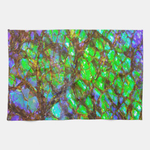 Falln Peacock Ammolite Kitchen Towel