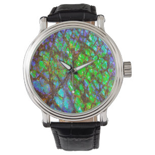 Falln Peacock Ammolite Watch