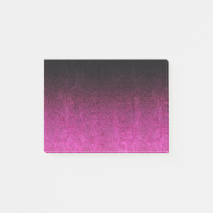 Falln Pink & Black Glitter Gradient Post-it Notes