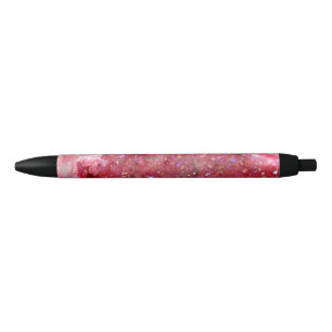 Falln Pink Faerie Crystals Black Ink Pen