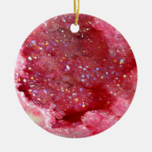 Falln Pink Faerie Crystals Ceramic Ornament