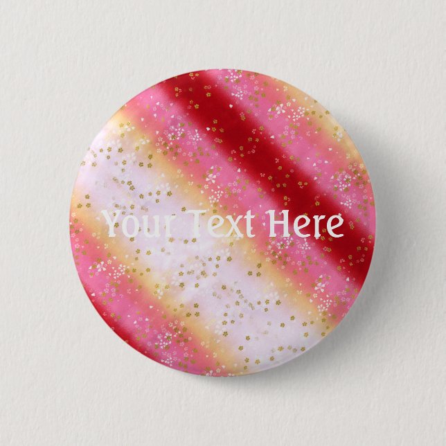 Falln Pink Sakura Sunrise 2 Inch Round Button (Front)