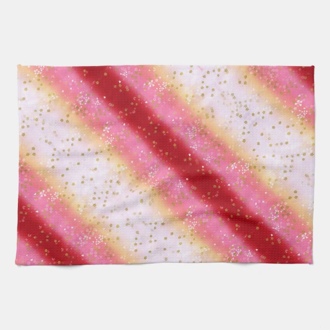 Falln Pink Sakura Sunrise Kitchen Towel (Horizontal)
