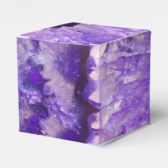 Falln Purple Agate Geode Favor Box (Front Side)