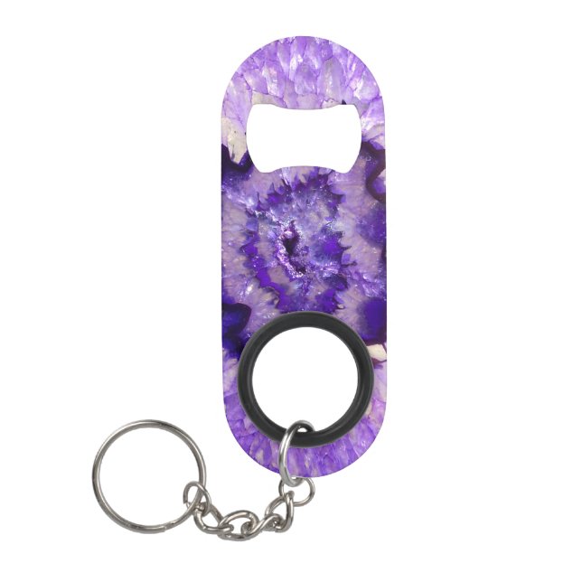 Falln Purple Agate Geode Mini Bottle Opener (Front)