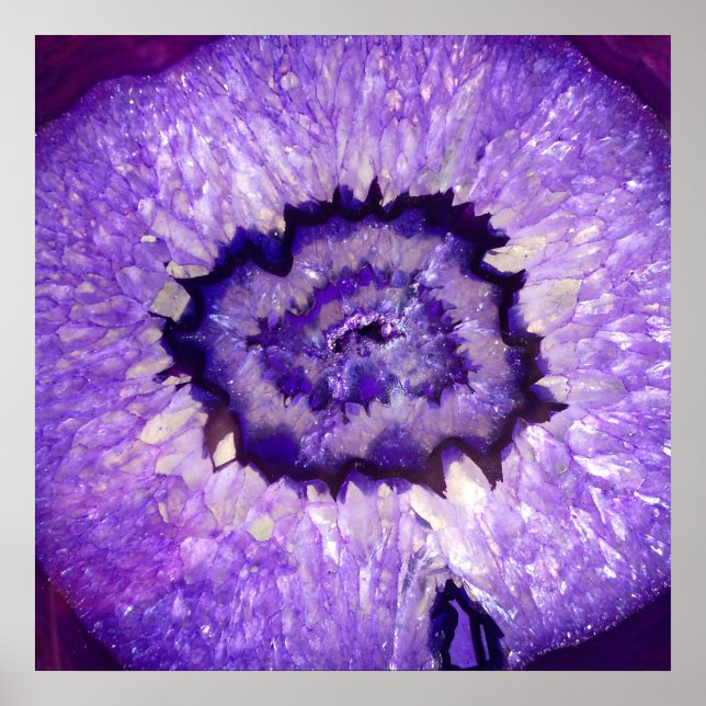 Falln Purple Agate Geode Poster (Front)