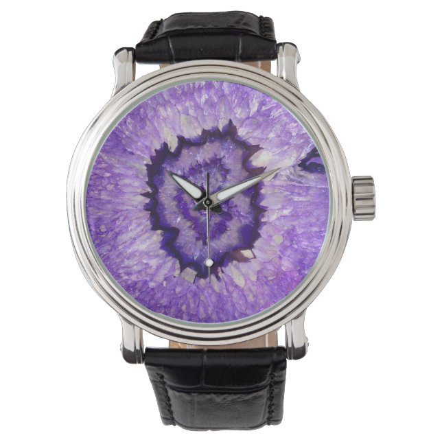 Falln Purple Agate Geode Watch (Front)