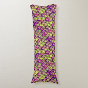 Falln Purple and Green Scales Body Pillow