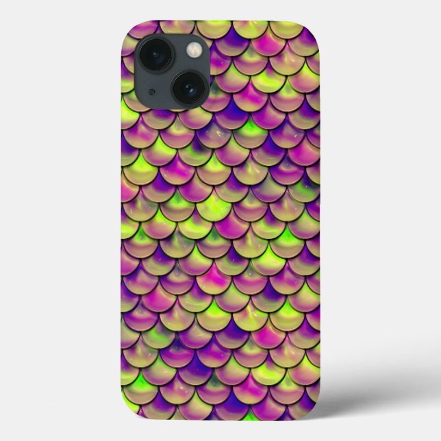 Falln Purple and Green Scales Case-Mate iPhone Case (Back)