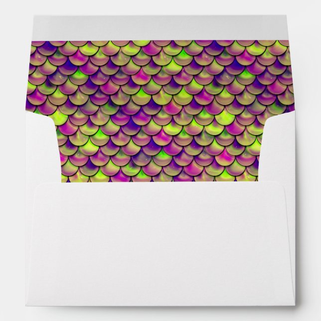Falln Purple and Green Scales Envelope (Back (Bottom))