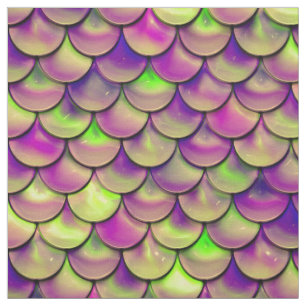 Falln Purple and Green Scales Fabric