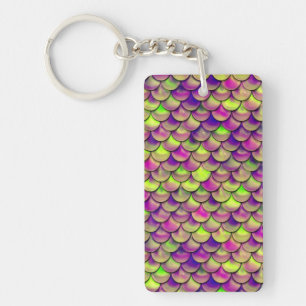 Falln Purple and Green Scales Keychain