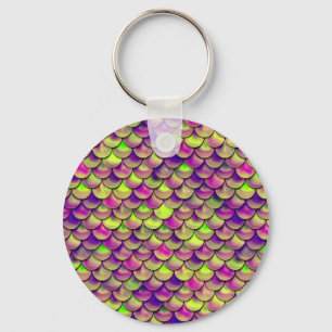 Falln Purple and Green Scales Keychain