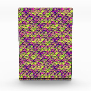 Falln Purple and Green Scales Photo Block