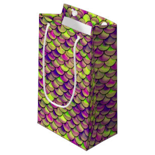 Falln Purple and Green Scales Small Gift Bag