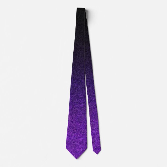 Falln Purple & Black Glitter Gradient Tie (Front)