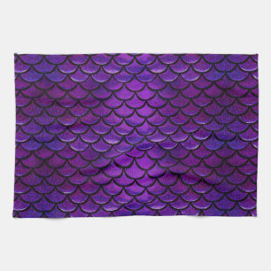 Falln Purple & Blue Mermaid Scales Kitchen Towel