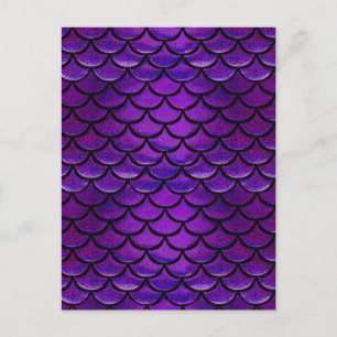 Falln Purple & Blue Mermaid Scales Postcard