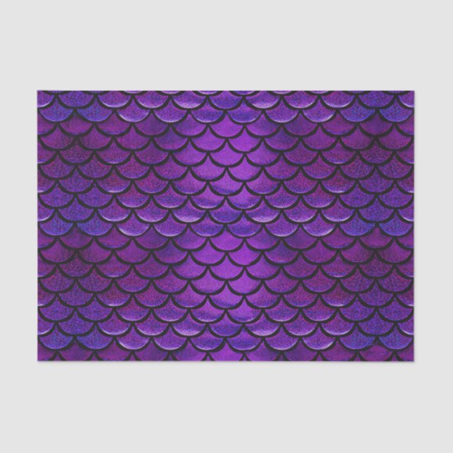 Falln Purple & Blue Mermaid Scales Tissue Paper (Front)