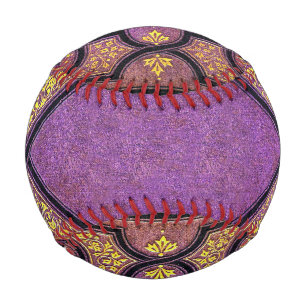 Falln Purple & Gold Vines Book Cover Baseball