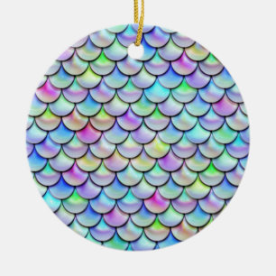 Falln Rainbow Bubble Mermaid Scales Ceramic Ornament