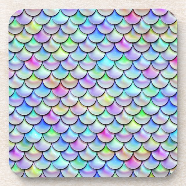 Falln Rainbow Bubble Mermaid Scales Coaster (Front)