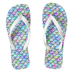 Falln Rainbow Bubble Mermaid Scales Flip Flops